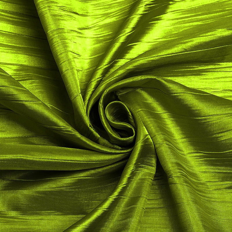 Crushed Taffeta Fabric - Avocado - 54" Wide Crushed Taffeta Creased Fabric Sold by Yard