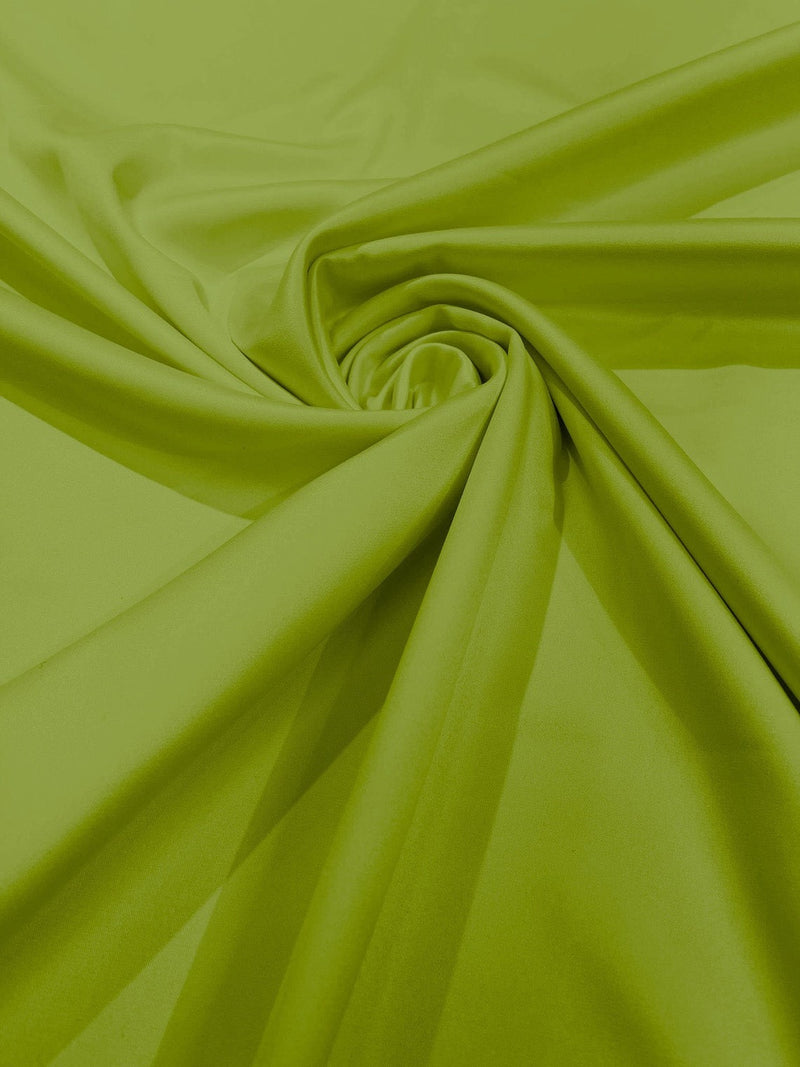 Matte L'Amour Satin - Avocado - (Peau de Soie) Duchess Fabric For Bridal, Bridesmaid Dress By Yard