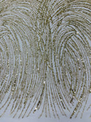 Gold Glitter Mesh Lace Fabric Prom/Dress By The Yard