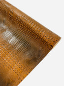 Coñac Faux Crocodile Vinyl Leather Upholstery Fabric By The Yard, Big 3D Crocodile Vinyl Fabric