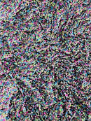 Multi Color Confetti Iridescent Sequin Fabric: Red Stretch Velvet (58/60" Wide)