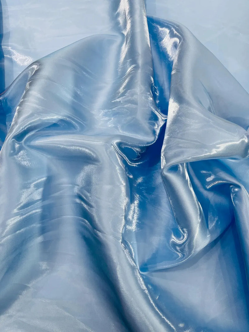 60" Crystal Liquid Satin Fabric - Water Shine Ultra Glossy Shimmer Reflective Bridal Satin Fabric By Yard