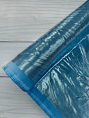 60" Metallic Foil Fabric - Baby Blue - 4 Way Stretch Spandex Foggy Foil Shiny Metallic Fabric by Yard