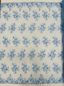 3D Flower Pearl Design - Baby Blue - Embroidered Sequins Floral Clusters Lace Fabric By Yard