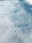 60" Solid Shaggy Faux Fur - Baby Blue - Long Pile Luxury Shaggy Soft Faux Fur Fabric By Yard