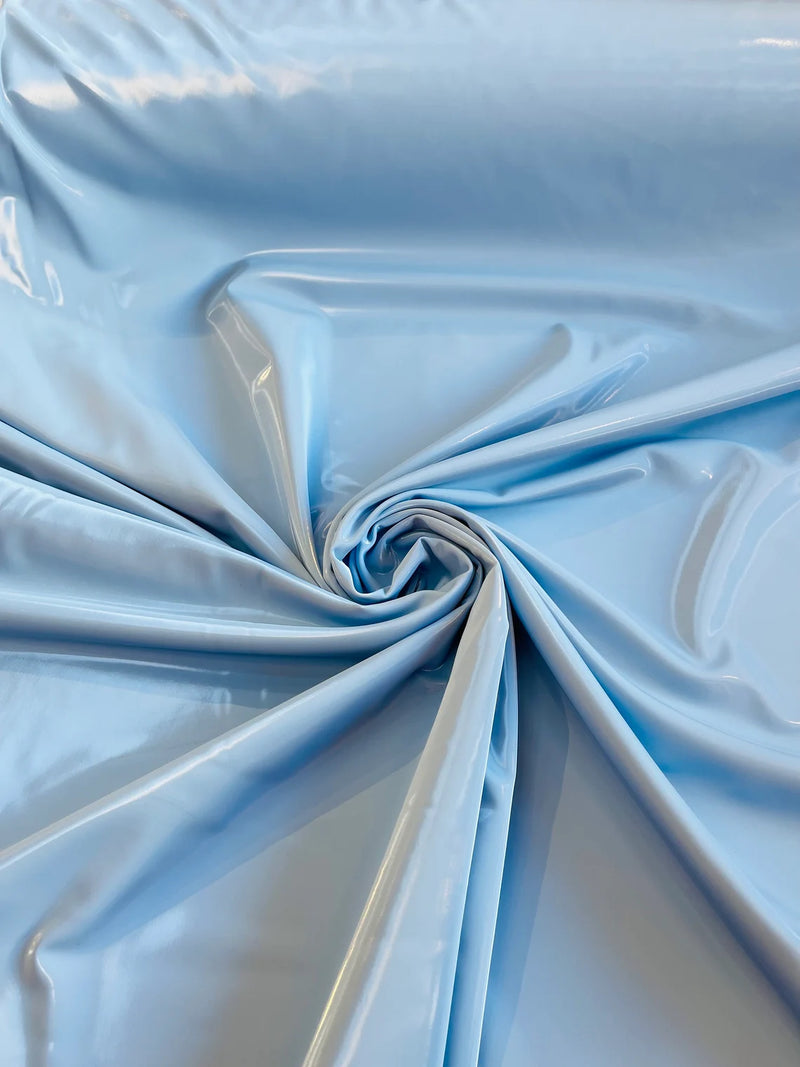 Shiny Latex Stretch Vinyl - Baby Blue - 4 Way Stretch Milliskin Vinyl Spandex Latex Fabric by Yard