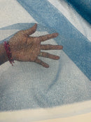 Glitter Lace Mesh Fabric - Baby Blue - Shimmer Glitter Dot Design on Mesh Lace By Yard