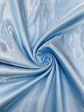 60" Crystal Liquid Satin Fabric - Water Shine Ultra Glossy Shimmer Reflective Bridal Satin Fabric By Yard