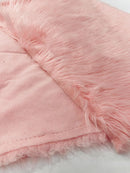 60" Solid Shaggy Faux Fur - Baby Pink - Long Pile Luxury Shaggy Soft Faux Fur Fabric By Yard