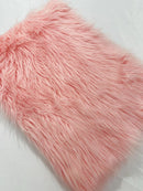 60" Solid Shaggy Faux Fur - Baby Pink - Long Pile Luxury Shaggy Soft Faux Fur Fabric By Yard
