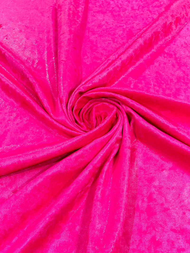 Foggy Foil Velvet Fabric - Barb Pink - Oil Slick 58/60" Stretch Foil Velvet Black Light Fabric By Yard