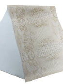 Faux Alligator Print Vinyl Fabric - Beige / Gold -  Faux Animal Print Sold by The Yard