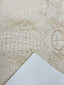 Faux Alligator Print Vinyl Fabric - Beige / Gold -  Faux Animal Print Sold by The Yard