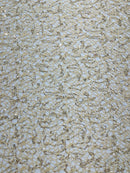 Fish Net Sequins Fabric - Beige - Cast Net Design Sequins Embroidery Lace Fabric By Yard