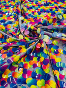 Oval Jumbo Paillette Sequins - Multi Color Iridescent on Black - Big Oval Paillette Sequins Design Fabric By Yard