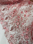 Glitter Floral Mesh, Glitter 3D Flower Sequin Fabric, Wedding Dresses & Quinseñera