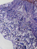 Geometric Beaded Fabric - Geometric Embroidery Beaded Sequin Fabric Sold By Yard