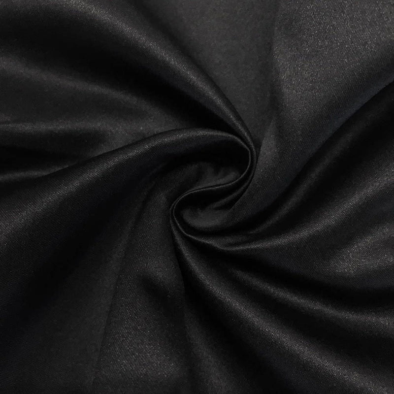 Matte L'Amour Satin - Black - (Peau de Soie) Duchess Fabric For Bridal, Bridesmaid Dress By Yard