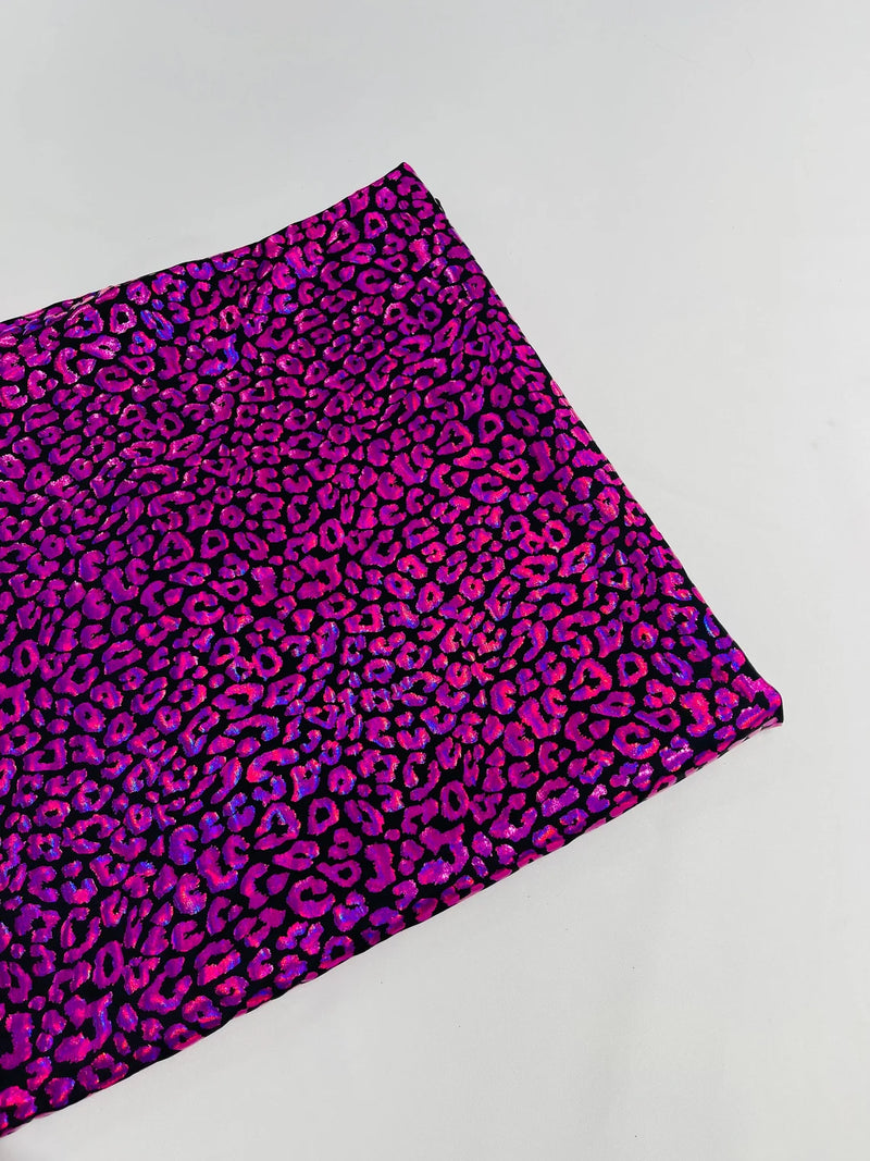 Mystique Foil Fabric - Hot Pink / Orange Tie Dye - 58/60 4 Way Stretc