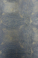 Faux Alligator Print Vinyl Fabric -  Black / Gold -  Faux Animal Print Sold by The Yard