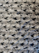 60" Feather Shaggy Faux Fur - Black / Silver - Soft Long Pile Thick Faux Fur Fabric By Yard