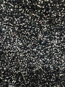 58/60" Velvet Sequins Stretch Fabric - Black / Silver - Velvet Sequins 2 Way Stretch Sold By Yard