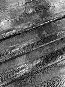 Anaconda Foil Velvet - Black - Shiny Foil Velvet Anaconda Snake Print Fabric Sold By The Yard