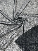 Glitter Dots Mesh Fabric - Black - Shiny 60" Mesh Sheer Fabric Sold By The Yard