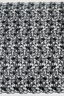 Flower Plant Sequins Fabric - Black - Embroidered Sequins On Flower Pattern Lace By Yard