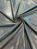 Mystique Spandex Foil Fabric - Black - Nylon/Spandex Iridescent Foggy Foil Fabric  4 Way Stretch 58/60" By Yard