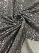 Lurex Stretch Fabric - Black - Shiny Metallic 4 Way Stretch Sequins Lurex Spandex Fabric by Yard