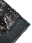 Circle Paillette Sequins - Black - Large Round Paillette Sequins Design Fabric By Yard