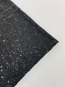 Sparkle Glitter Beaded Fabric - Black - Shimmer Stretch Glitter Fabric with Beads and Sequins Sold By Yard