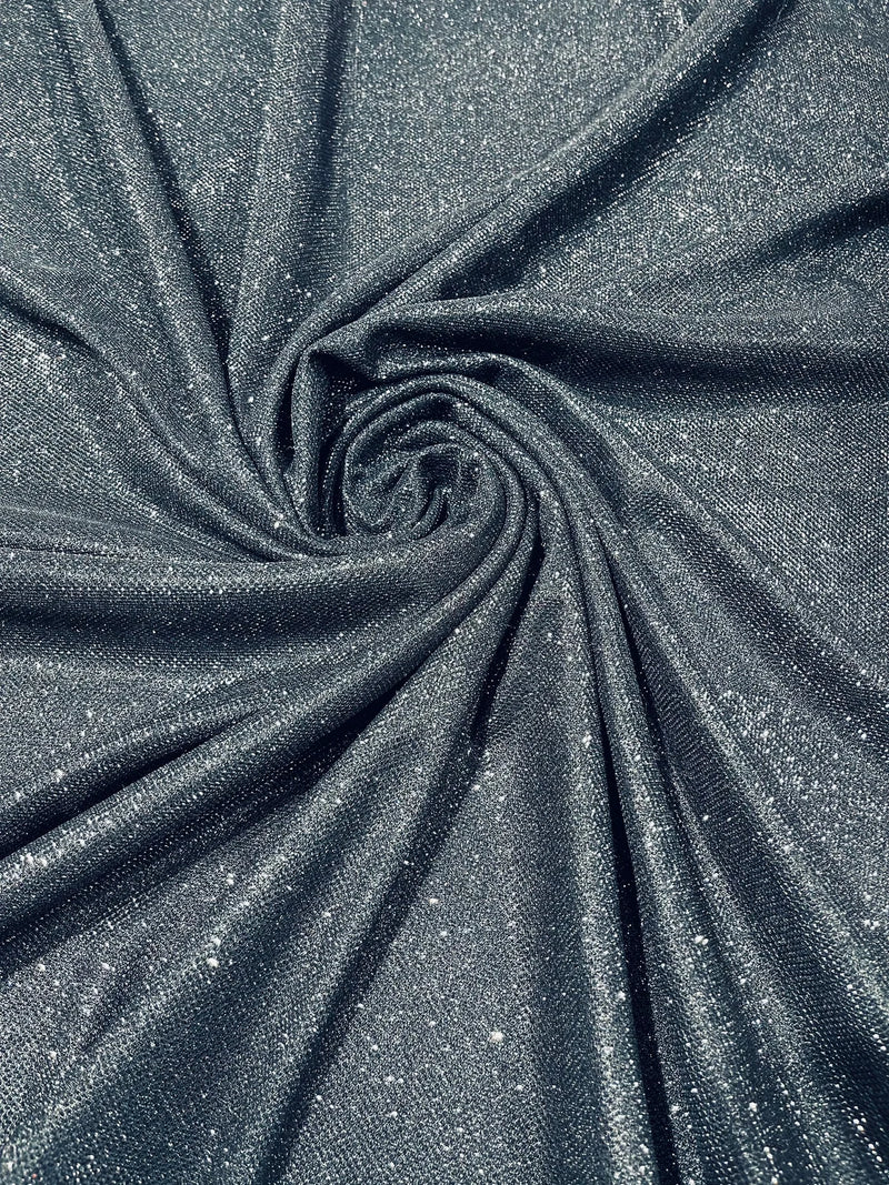 Shimmer Glitter Fabric - Black - Luxury Sparkle Stretch Solid Fabric Sold By Yard