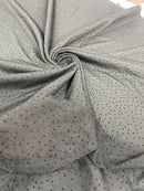 Shimmer Rhinestone Glitter Fabric - Black - Shimmer Stretch Glitter Fabric with Rhinestones Sold By Yard