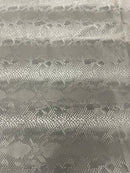 Matte Snake Skin Print Fabric - Black - Snake Stretch Spandex Costume, Legging Fabric By Yard