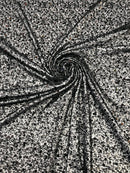 Pearl Sequins Heavy Fabric - Black - Heavy Duty Handmade Embroidery Lace Sequins By Yard