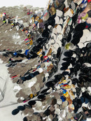 Oval Jumbo Paillette Sequins - Black - Big Oval Paillette Sequins Design Fabric By Yard