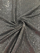Lurex Stretch Fabric - Black - Shiny Metallic 4 Way Stretch Sequins Lurex Spandex Fabric by Yard