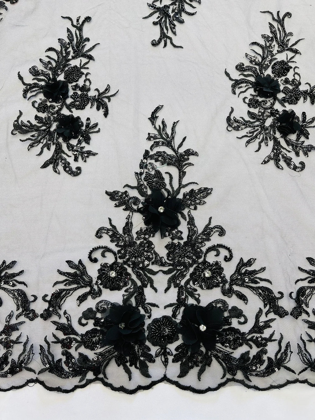 Black 100% Polyester Diamond Lace 58W > Lace Fabric > Fabric Mart