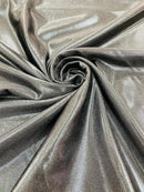 60" Metallic Foil Fabric - Black - 4 Way Stretch Spandex Foggy Foil Shiny Metallic Fabric by Yard