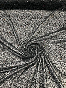 Pearl Sequins Heavy Fabric - Black - Heavy Duty Handmade Embroidery Lace Sequins By Yard