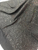 Lurex Stretch Fabric - Black - Shiny Metallic 4 Way Stretch Sequins Lurex Spandex Fabric by Yard