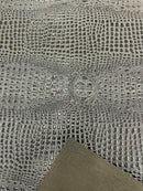 Faux Gator Print Vinyl Fabric - Black - High Quality Faux Animal Skin Vinyl Sold by Yard