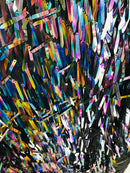 Sword Sequins Fabric - Shiny Sword Shape Sequins Fabric Sold By Yard (Pick Color)