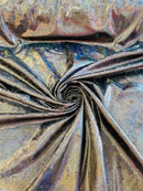 Foggy Foil Velvet Fabric - Black - Oil Slick 58/60" Stretch Foil Velvet Fabric By Yard