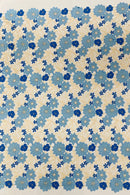 Multi-Color Guipure Lace Fabric - Blue / Beige  - Floral Lace Fabric Sold by The Yard