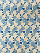 Multi-Color Guipure Lace Fabric - Blue / Beige  - Floral Lace Fabric Sold by The Yard