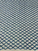 Diamond Net Sequins Fabric - Blue - Geometric Diamond Net Design on Mesh Lace Fabric By Yard