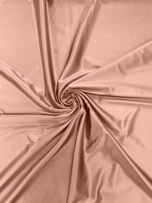 60" Shiny Heavy Satin Fabric - Blush Deep - Stretch Satin Shiny Heavy Fabric Sold By Yard